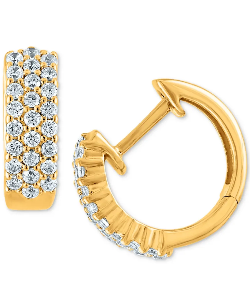 Macy\'s Diamond Pave Small Hoop Earrings (1/2 ct. t.w.) in 14k Gold | The  Shops at Willow Bend