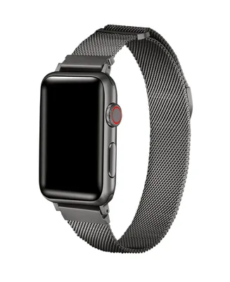 Posh Tech Unisex Milanese Graphite Stainless Steel Mesh 2 Piece Strap for Apple Watch Sizes - 42mm, 44mm, 45mm, 49mm
