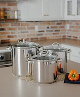 Sedona Kitchen 3-Pc. Stainless Steel Stockpot Set