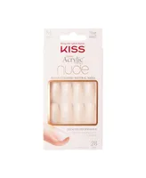 Kiss Salon Acrylic press-on nails, leilani, nude, med coffin, 28 ct