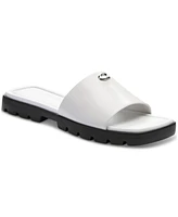 Coach Women's Florence "C" Lug-Sole Slip-On Slide Flat Sandals