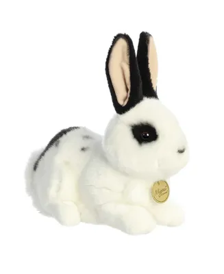 Aurora Medium Rex Rabbit Miyoni Realistic Plush Toy Black And White 11"