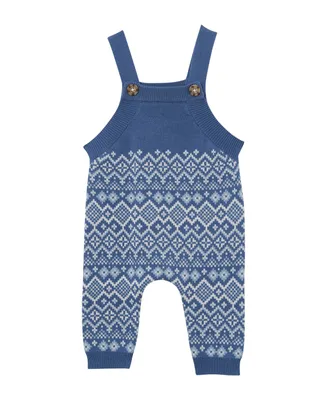Cotton On Baby Boys and Girls Cleo Jacquard Knit Sleeveless Dungaree Overalls