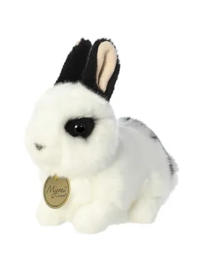 Aurora Small Rex Rabbit Miyoni Realistic Plush Toy Black And White 8"