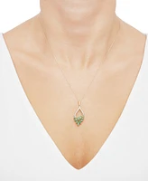 Emerald (1-1/3 ct. t.w.) & Diamond (1/10 ct. t.w.) Vine 18" Pendant Necklace in 14k Gold