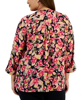 Jm Collection Plus Oaklyn Garden Utility Top, Created for Macy's