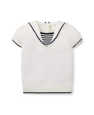 Hope & Henry Girls' Sailor Sweater Top, Infant