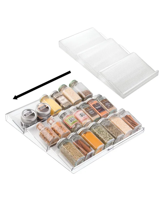 mDesign Large Expandable Vitamin Rack, Bathroom Storage Organizer - Clear 