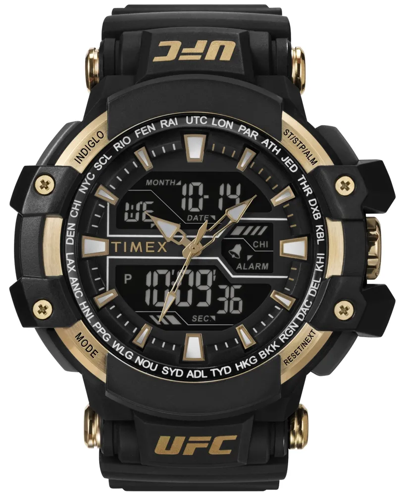 Timex Ufc Men's Combat Analog-Digital Black Resin Watch, 53mm