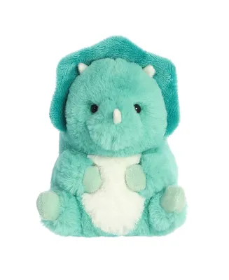 Aurora Mini Teya Triceratops Rolly Pet Round Plush Toy Blue 5"