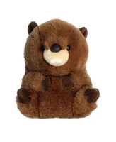 Aurora Mini Beethoven Beaver Rolly Pet Round Plush Toy Brown 5.5"