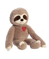 Aurora Medium Sweety Sloth Valentine Heartwarming Plush Toy Brown 12"
