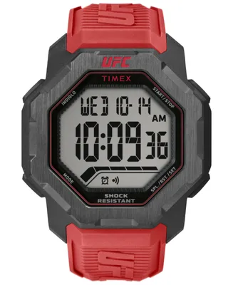 Timex Ufc Men's Knockout Digital Red Polyurethane Watch, 48mm