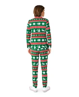 OppoSuits Big Boys Festive Christmas Party Outfit Including Blazer, Pants and Tie Suit Set