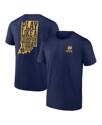 Men's Fanatics Navy Notre Dame Fighting Irish Hometown Play Like A Champion Today 2-Hit T-shirt