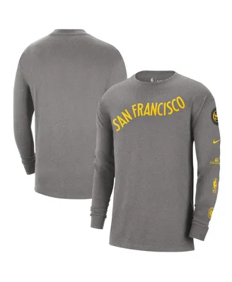 Men's Nike Charcoal Golden State Warriors 2023/24 City Edition Max90 Expressive Long Sleeve T-shirt