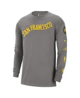 Men's Nike Charcoal Golden State Warriors 2023/24 City Edition Max90 Expressive Long Sleeve T-shirt