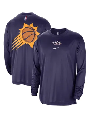 Men's Nike Purple Distressed Phoenix Suns 2023/24 City Edition Authentic Pregame Performance Long Sleeve Shooting T-shirt