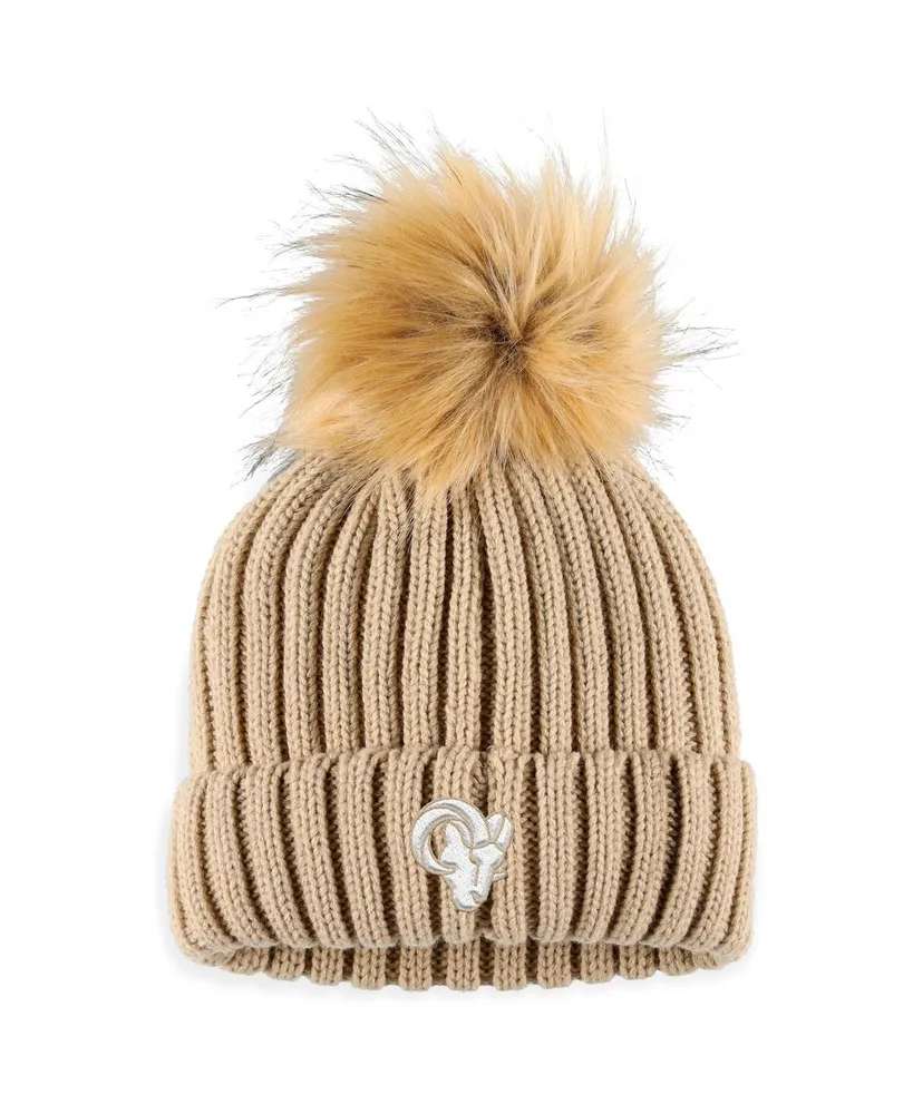 Women's Wear by Erin Andrews Natural Los Angeles Rams Neutral Cuffed Knit Hat with Pom