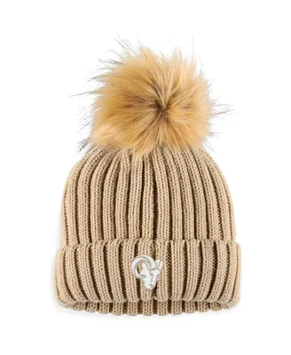 Women's Wear by Erin Andrews Natural Los Angeles Rams Neutral Cuffed Knit Hat with Pom