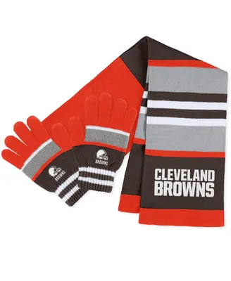 Women's Wear by Erin Andrews Cleveland Browns Stripe Glove and Scarf Set