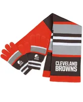 Women's Wear by Erin Andrews Cleveland Browns Stripe Glove and Scarf Set