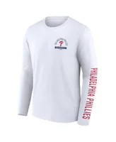 Men's Fanatics White Philadelphia Phillies Press Box Long Sleeve T-shirt