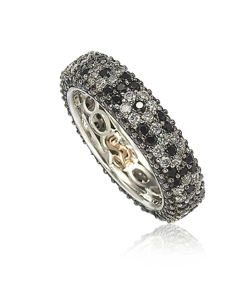 Suzy Levian New York Sterling Silver Cubic Zirconia Eternity Band Ring