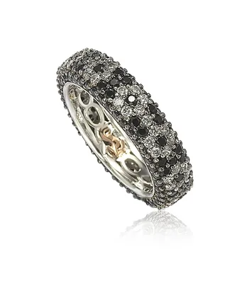Suzy Levian Sterling Silver Cubic Zirconia Eternity Band Ring