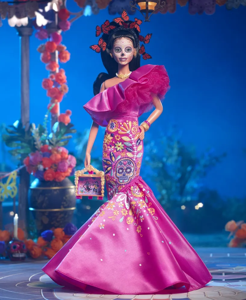 Barbie Signature 2023 Dia De Muertos Collector Doll in Ruffled Pink Gown - Multi