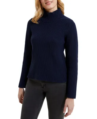 French Connection Women's Ribbed Cotton Turtleneck Sweater