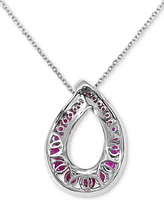 Lab-Grown Ruby (1-1/2 ct. t.w.) & Cubic Zirconia Loop 18" Pendant Necklace in Sterling Silver