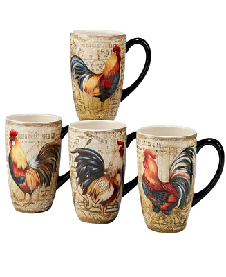 Certified International Gilded Rooster 4-Pc. Mug