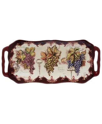 Certified International Vintners Journal Rectangular Platter w/Handles