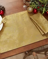 Elrene Poinsettia Elegance Jacquard Holiday Placemat, Set of 4