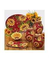 Certified International Sunset Sunflower 4-Pc. 3-d Ice Cream Bowl