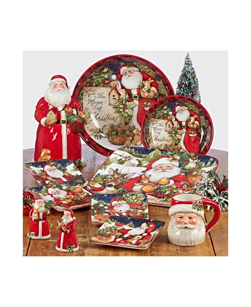 Certified International Magic of Christmas Santa 4 Piece Soup Bowl