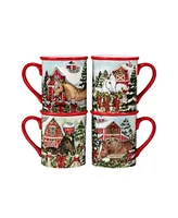 Homestead Christmas 4 Piece Mug Set