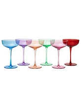 The Wine Savant Colored Coupe Glasses, Set of 6