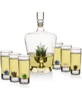 The Wine Savant Tequila Decanter & Shot Glasses, 7 Piece Set