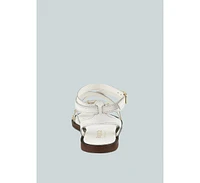 Rag & Co Corriane Studs Embellishment Off White Strappy Sandals