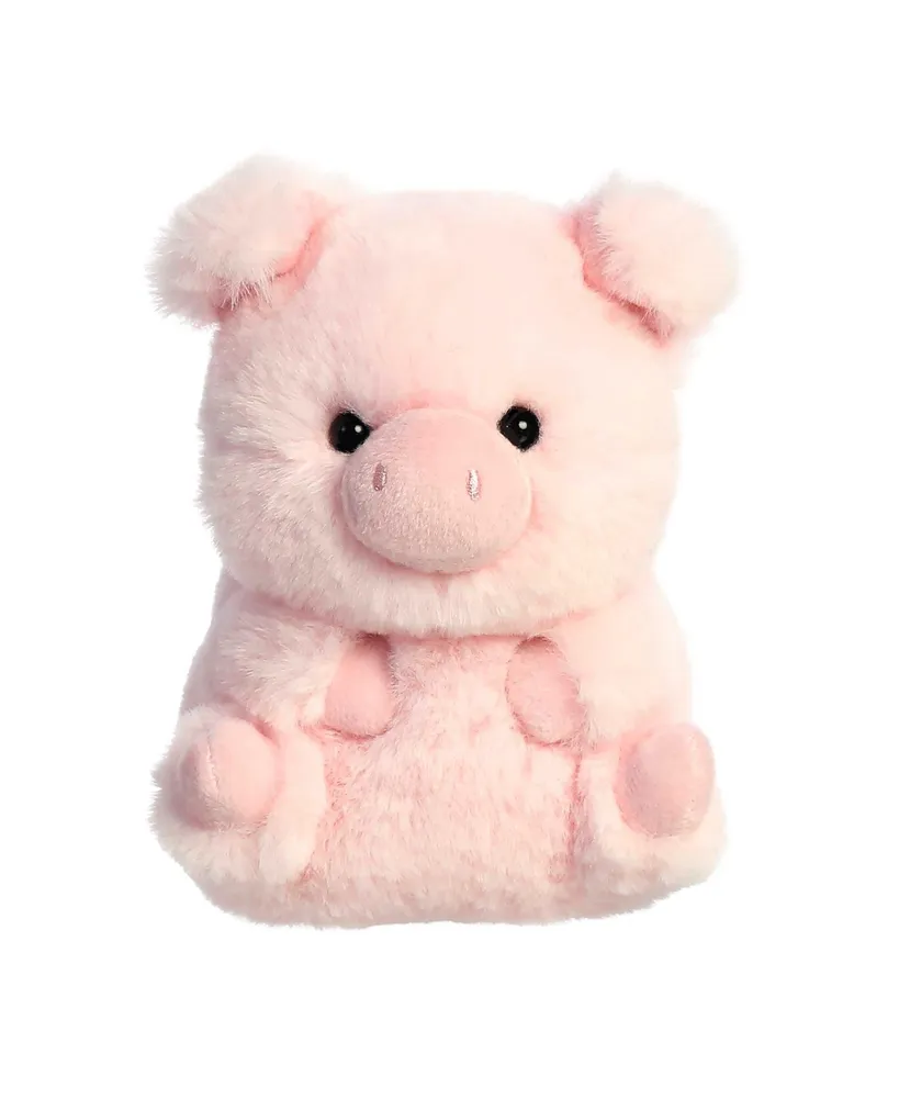 Aurora Mini Prankster Pig Rolly Pet Round Plush Toy Pink 5"