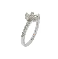 Suzy Levian Sterling Silver White Cubic Zirconia Flower Ring