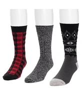 Muk Luks Men's 3 Pair Pack Microfiber Boot Socks