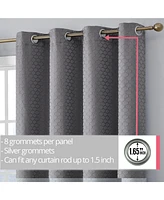 Hlc.me Siena Pattern 100% Complete Blackout Thermal Insulated Double Layer Window Curtain Grommet Panels for Living Room & Bedroom