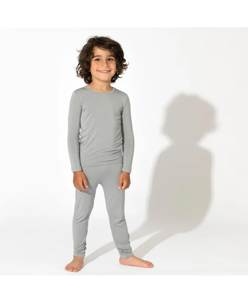 Bellabu Bear Toddler| Child Unisex Stormy Grey Set of 2 Piece Pajamas
