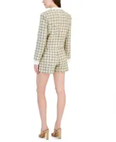 Avec Les Filles Womens Tweed Cropped Blazer Skort