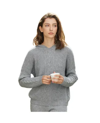 Bellemere Women's Single Cable Superfine Merino Sweater Pullover