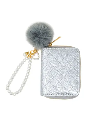 Kid's Silver Sparkle Pearl Strap Wallet
