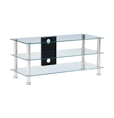 Tv Stand Transparent 35.4"x15.7"x15.7" Tempered Glass